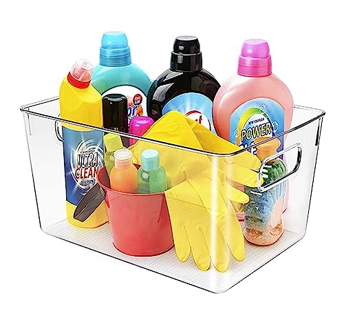 Clear Plastic Storage Bins (4 Count)