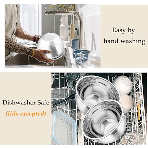 Mixing Bowls Stainless Steel Nesting Salad Bowls Set (6 Count)
