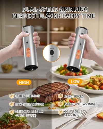 Rechargeable Electric Salt and Pepper Grinder Set