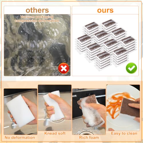 50 Pcs Individually Wrapped Sponges for Airbnb Apartment Brown (50 Count)