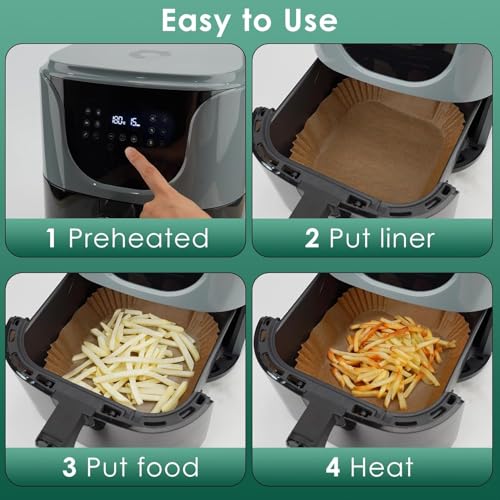 Square 150PCS 4.7 Inch Air Fryer Liners Disposable for 1 (150 Count)