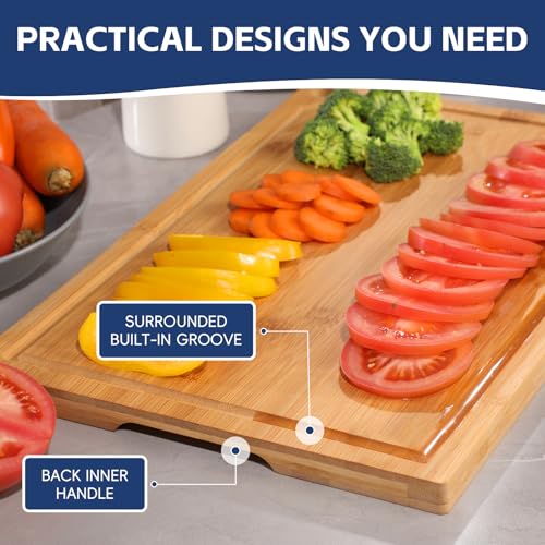 3 piece Bamboo Cutting Boards for Kitchen (3 Count)