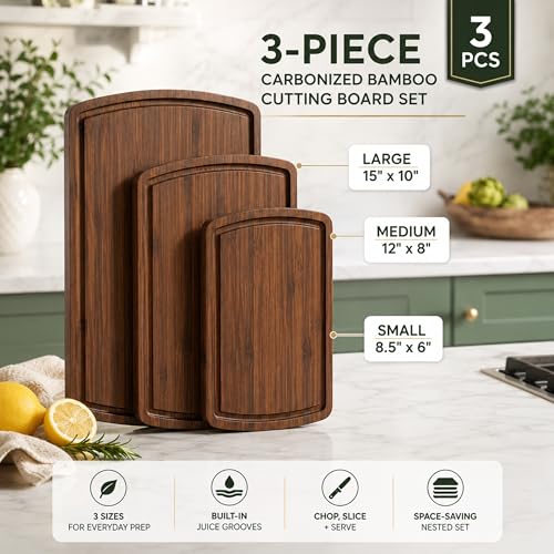 Bamboo Cutting Boards for Kitchen (3 Count)
