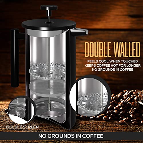 304 Grade Stainless Steel French Press 34 Oz