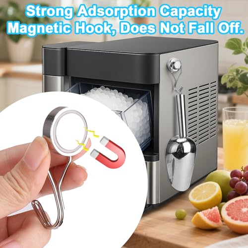 Stainless Steel Ice Scoop for Freezer with Magnetic Hook