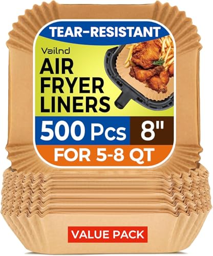 500 Pcs 8" Square Air Fryer Liners Disposable for 5 (500 Count)