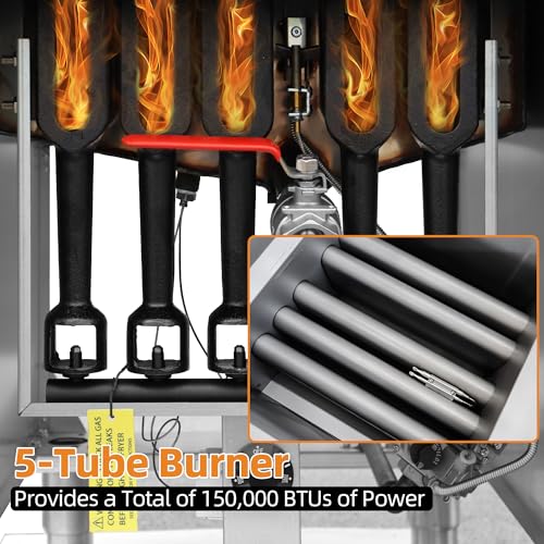 Commercial Gas Floor Fryer with 2 Baskets