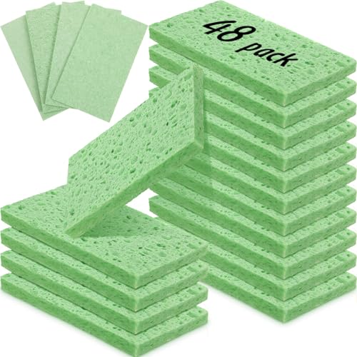 48 Pieces Compressed Wood Pulp Dish Sponges for Kitchen (48 Count)