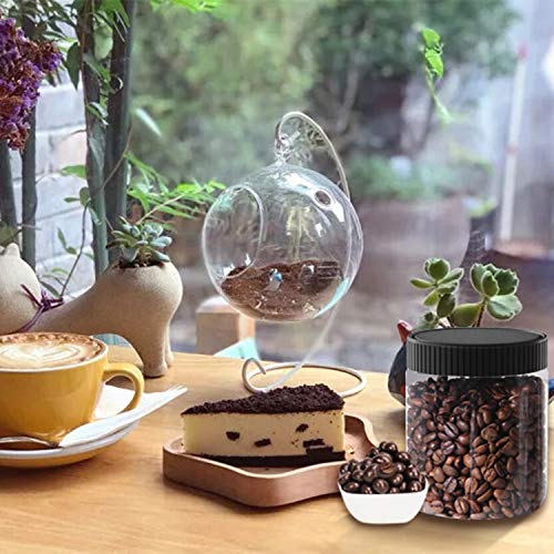 6 Pack 8 Oz Plastic Jars with Black Lids (6 Count)