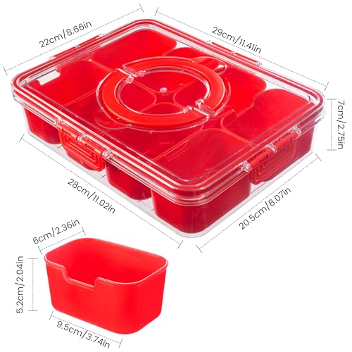 Divided Serving Tray with Lid and Handle