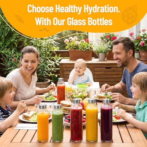 18 oz Glass Water Bottles (6 Count)