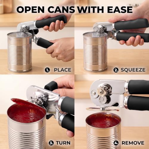 Stainless Steel Swing Open Manual Can Opener Comfortable Grip