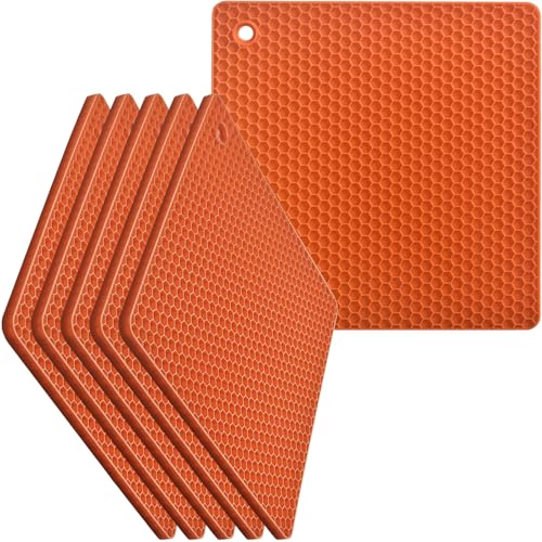 Silicone Square Trivets Mat (6 Count)