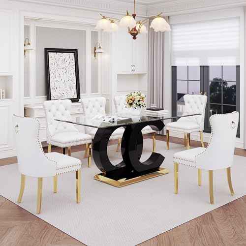7 Piece Glass Dining Table Set for 6 (7 Count)