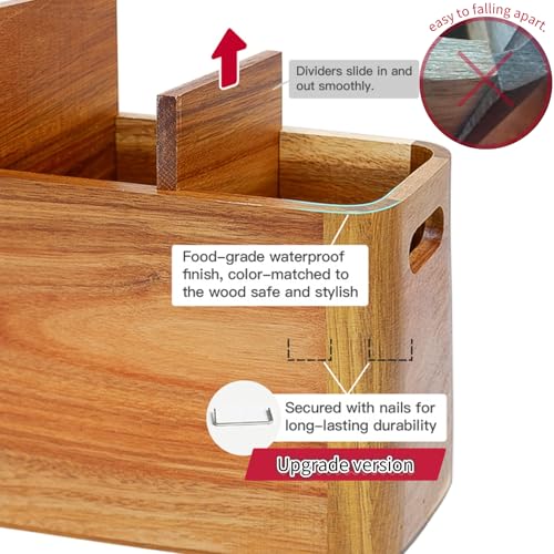 Wooden Kitchen Utensil Holder Organizer for Counter or Countertop