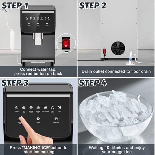 Nugget Ice Maker Countertop with 7Lbs Storage