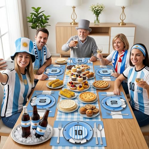 20Pcs Blue Plastic Soccer Plates (20 Count)