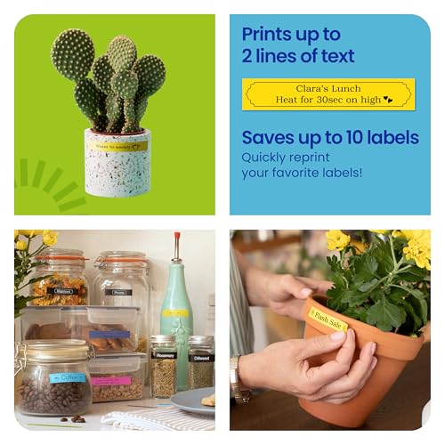 P-Touch PT-N20 Personal Desktop Label Maker, Portable, Handheld and Prints, P-Touch Btag ~½” (12mm) Wide Color Personalized Label Tapes