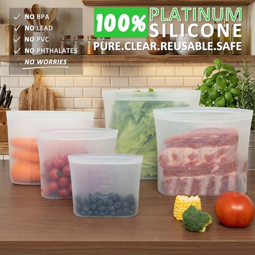 Premium Silicone Reusable Storage Bags (10 Count)