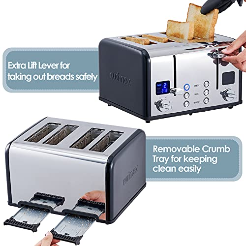 4 Slice Stainless Steel Toaster with Digital Display