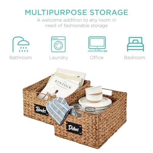 Pantry Baskets Set of 2 16x12in Water Hyacinth Storage Baskets (2 Count)