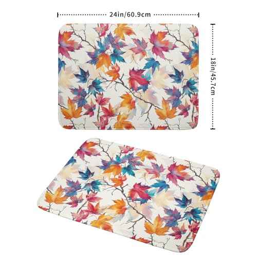 Maple Leaf Dish Drying Mat fall autumn colorful leaves absorbent dish drain mats for kitchen counter
