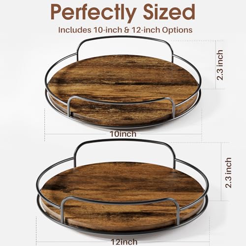 2 Pack 10'' 12'' Lazy Susan Turntable Organizer for Table Top Cabinet (2 Count)