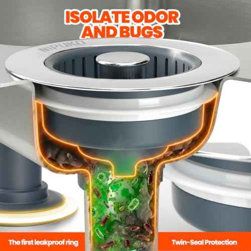 3 in 1 Kitchen Sink Drain Strainer Stopper Basket Pop Up Silver (2 Count)