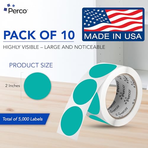 Teal Perforated Round Circle Dot Sticker 2 (10 Count)