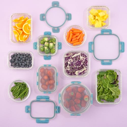 24pc Borosilicate Glass Storage Containers with Lids (24 Count)