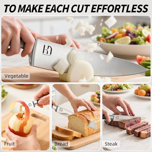 15 Pcs Japanese Knife Set with Sharpener