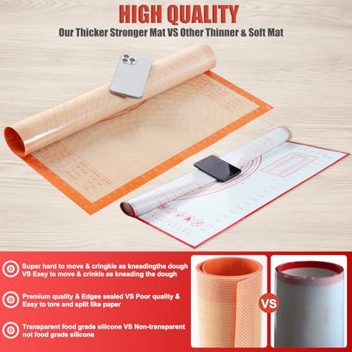 Silicone Pastry Mat 36x24 Inch Nonstick Baking Mats Extra Large Counter Mat for Dough Rolling