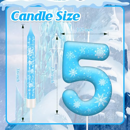 13PCS Snowflake Themed Birthday Candles Number 5 Set (13 Count)