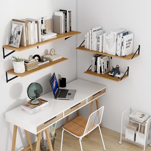 48W x 12D Deep Floating Shelves Set of 2 Oak (2 Count)