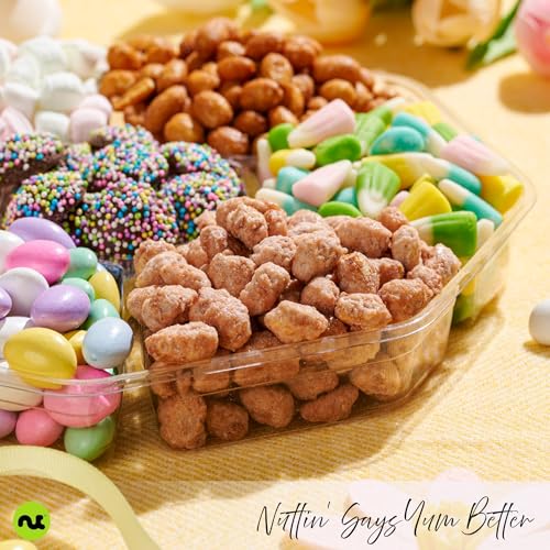 Candies & Mixed Nuts Gift Basket in Red & Gold Box