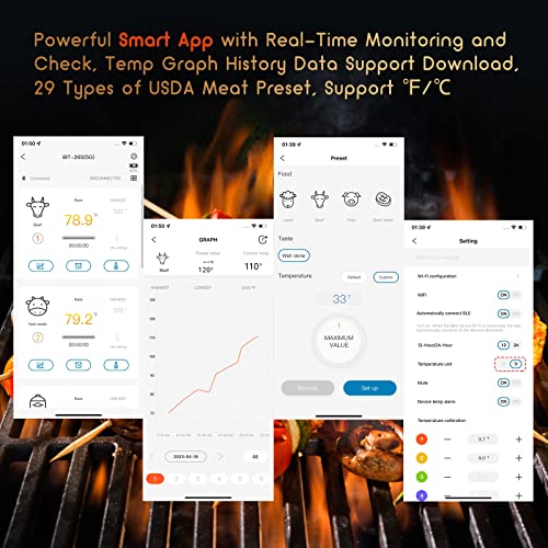 5GHz WiFi & Bluetooth 5.1 Meat Thermometer