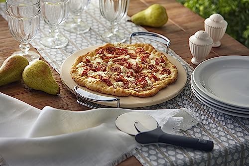 Gourmet BBQ System Pizza Stone with Carry Rack