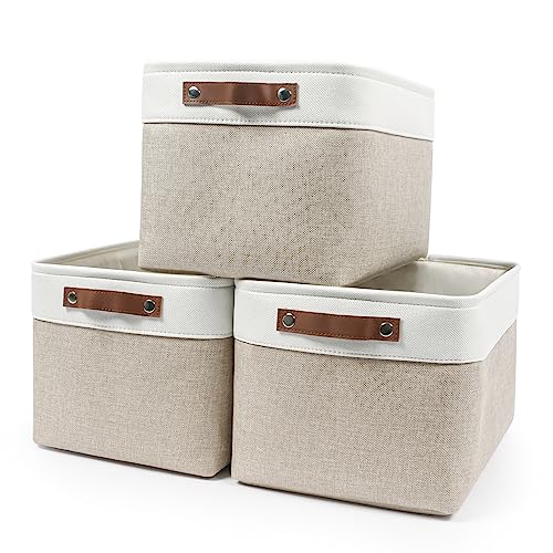 Storage Bins Large Fabric Storage Baskets for Shelves 3 Pack (3 Count)