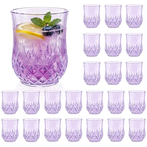 24 Pack Plastic Stemless Wine Glasses (24 Count)