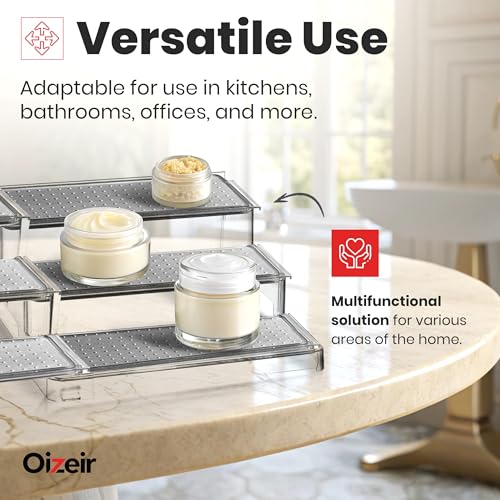 3 Tier Expandable Spice Rack Organizer for Cabinet (2 Count)