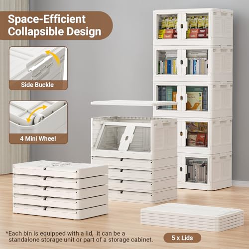 460Qt Stackable Storage Bins with Individual Lids & Wheels (4 Count)