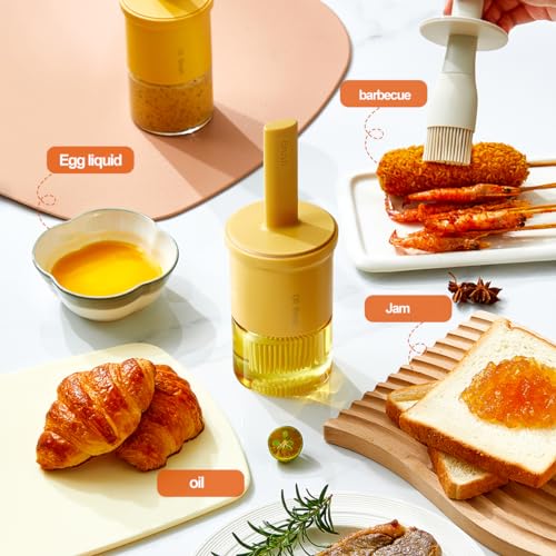 Glass Oil Dispenser with Heat Resistant Brush