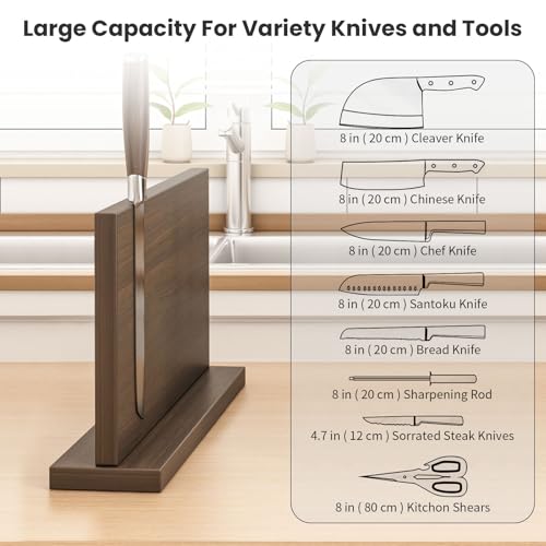 Large Magnetic Knife Block Without Knives