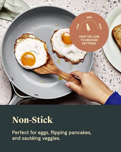 Ceramic Non Stick Fry Pan Set with Glass Lids (6 Count)