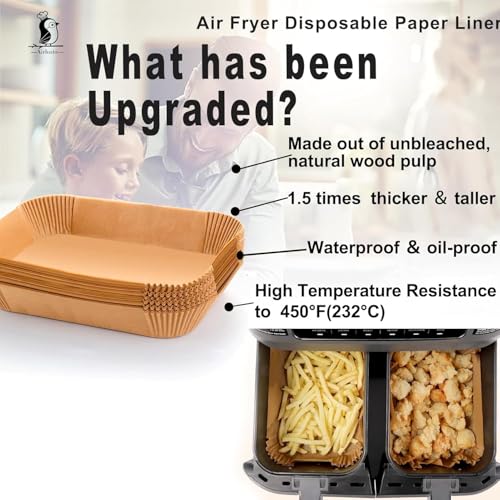 Air Fryer Liner Rectangular for Ninja Foodi Dual Basket 8QT 10QT