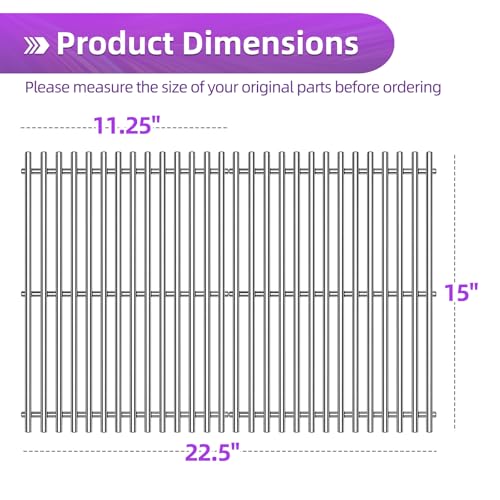 9MM 15" Stainless Steel Grill Grates for Weber Spirit E