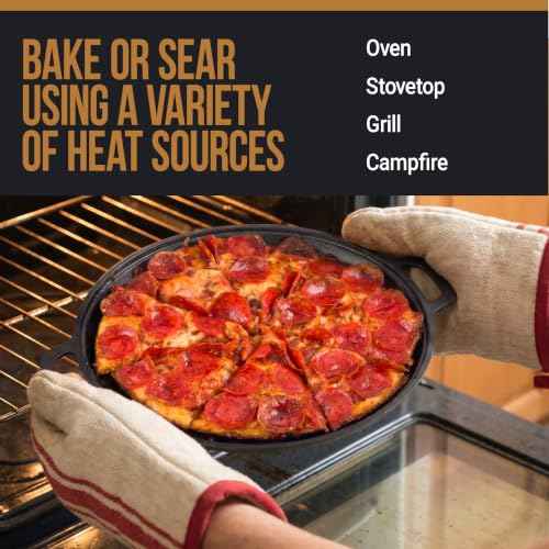 Cast Iron Pizza Pan with Dual Handles