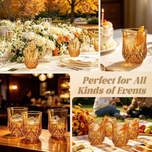 40 Pack Plastic Stemless Wine Glasses (40 Count)
