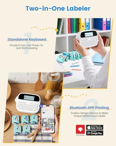 M950 Label Maker Machine with 5 Color Tapes Rechargeable Labeler