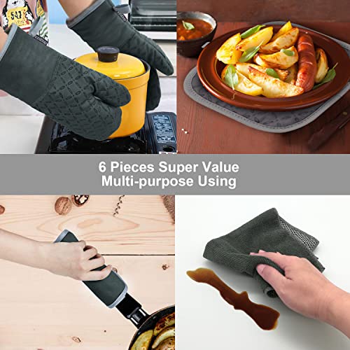 Oven Mitts and Pot Holders 6pcs Set